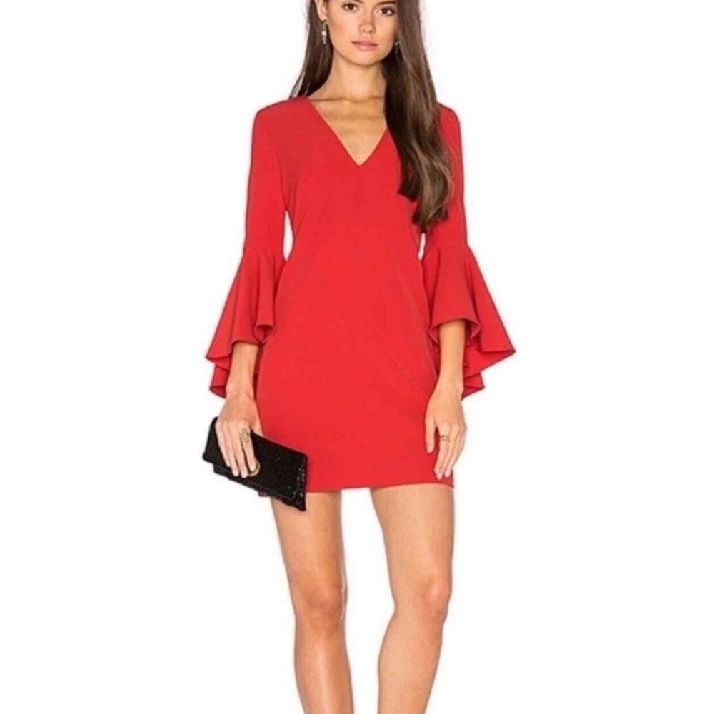 Milly Scarlet Flare Sleeve Mini Dress
